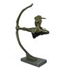 Image 11 : Original Artist Signed Abstract Native American Indian Bronze Bust Sculpture, Mohawk Archer