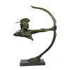 Image 1 : Original Artist Signed Abstract Native American Indian Bronze Bust Sculpture, Mohawk Archer