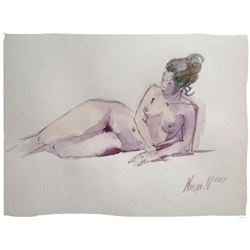 Original Nude Study Watercolor Painting