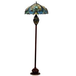 Victorian Tiffany Style Stained Glass Floor Lamp