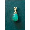 Image 1 : Emerald Cabochon & Gold Over Sterling Pendant