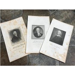 19thc Engravings of 18thc Famous Statesmen from New York, New Jersey, Massachusetts