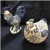 Image 5 : Set of Blue & White Ceramic Roosters Hen Kitchen Decorations