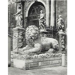 Vintage c1920â€™s half-tone print, #262 Lion at Left, Arsenal, Venice