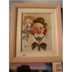 Oil painted by Simon original two clown