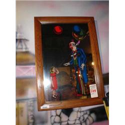 Painting on Mirror clowng giving little