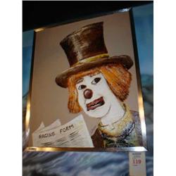 Walcutt original-oil clown with racing 