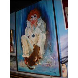 Original by Scorca Woman clown with dog