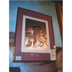 Clown Pierrot print in foil colors 