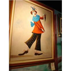 F. Driman-Original Oil-Magician clown