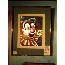 Clown face print in foil colors 
