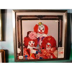 Three clowns print in frame 