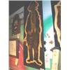 Image 1 : Clown holding cane laminate on black wo