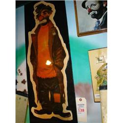 Clown standing laminate on black frame