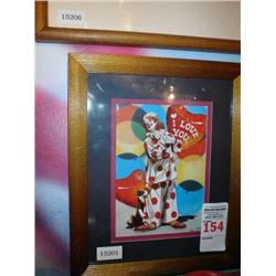 Oberstein framed clown print -I love yo