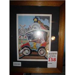 Oberstein framed print of clown car on 