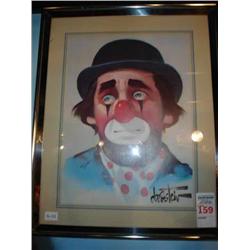 Oberstein framed print of sad clown 