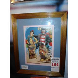 Oberstein framed print clowns in sack race