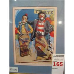Oberstein framed print of sad clown