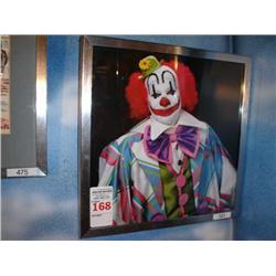 Clown print in metal frame very vibrant