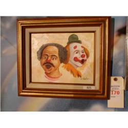 framed oil by W.Shelton pair black clow