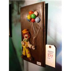 3 dimensional ceramic clown plaque