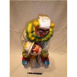 Large Ceramic Clown 2 clowns-made in Me