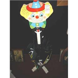 Wood clown umbrella stand