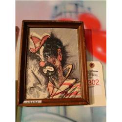Watercolor sad clown picture