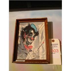 Watercolor clown painting picture 