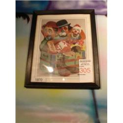 framed Print clowns and trunk