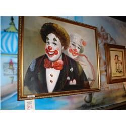 framed oil by Blossom of clown