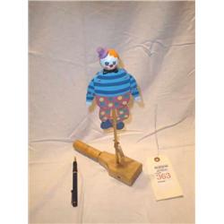 wood animated clown toy