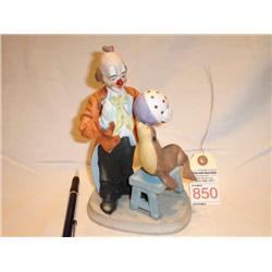 Clown with seal Figurine