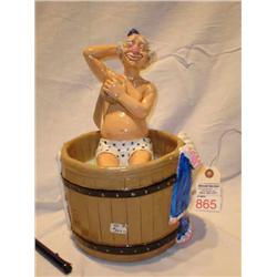 Clowns in bathtub figurine