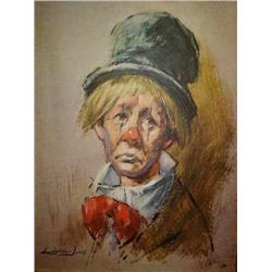 Leighton Jones Giclee signed clown art