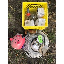 ROLL OF CABLE, KIDS HELMET, & HEAD LAMPS (PHONE:  780-220-5518)