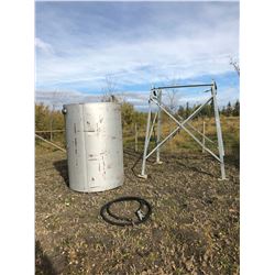 500 GALLON FUEL TANK, STAND & HOSE (PHONE:  780-220-5518)