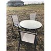 Image 1 : ROUND GLASS TABLE C/W 3 CHAIRS (PHONE:  780-220-5518)