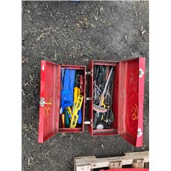 2 RED TOOL BOXES C/W TOOLS