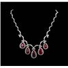 Image 2 : GIA Cert 44.80 ctw Ruby and Diamond Suite - 18KT White Gold