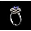 Image 4 : 14KT White Gold 1.40 ctw Tanzanite and Diamond Ring