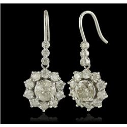 14KT White Gold 3.72 ctw Diamond Earrings