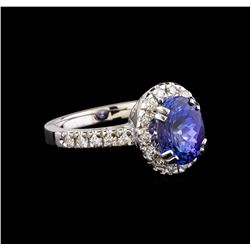 14KT White Gold 2.95 ctw Tanzanite and Diamond Ring