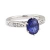 Image 1 : 2.06 ctw Sapphire and Diamond Ring - 14KT White Gold