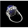 Image 2 : 12.77 ctw Tanzanite and Diamond Ring - 14KT White Gold