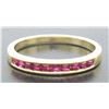 Image 1 : Petite 18k Yellow Gold 0.50 ctw Rare Square Cut Blood Red Ruby Channel Band Ring