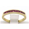 Image 3 : Petite 18k Yellow Gold 0.50 ctw Rare Square Cut Blood Red Ruby Channel Band Ring