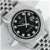 Image 1 : Rolex Mens Stainless Steel Black String Diamond 36MM Datejust Wristwatch With Ro