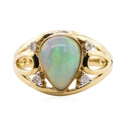 2.14 ctw Opal and Diamond Ring - 14KT Yellow Gold